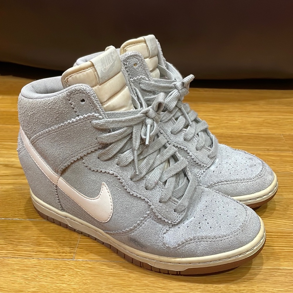 Nike Dunk Sky High gray wedge sneakers 7.5